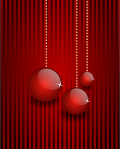 Red themed Christmas card vector clip art