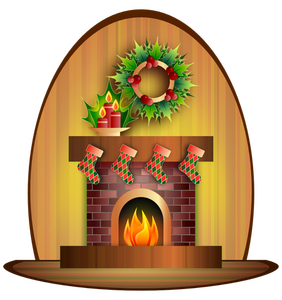 Image vectorielle de Noël cheminée