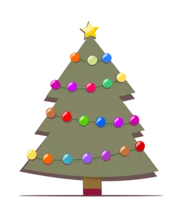 Vyzdobený vánoční strom vektorové kreslení