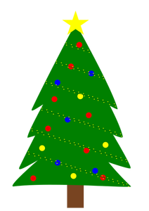 Pohon Natal dengan lampu