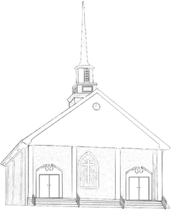 Wektor wiejski kościół rysunek