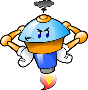 Fuming robot mascot