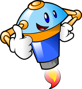 robot mascot thumb up