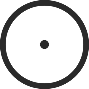 Cirkel met centraal punt teken vector afbeelding