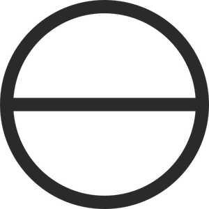 Cirkel met horizontale diameter teken vector afbeelding
