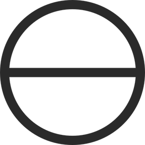 Circle with horizontal diameter sign vector image