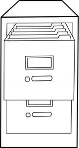 Filing cabinet line art vector image
