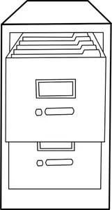 Filing cabinet line art vector image