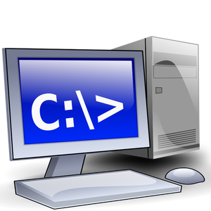 PC avec l'icône de disque dur de C verctor de dessin vectoriel