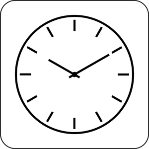 Immagine vettoriale di icona orologio manuale bianco e nero
