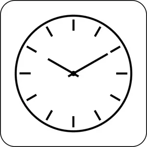 Image vectorielle d'icône d'horloge Manuel noir et blanc
