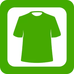Illustrazione vettoriale di icona abbigliamento quadrato verde