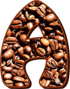 Coffee beans in letter A