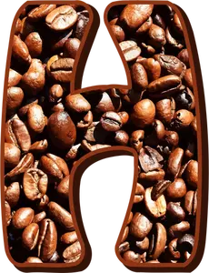 Chicchi di caffè tipografia H