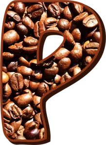 कॉफी बीन्स typography पी