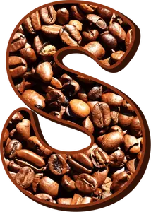 Letter S with coffee filling