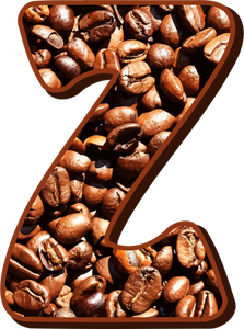 Letter Z met koffiebonen