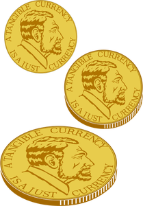 Vectorul miniaturi de monede de aur moneda