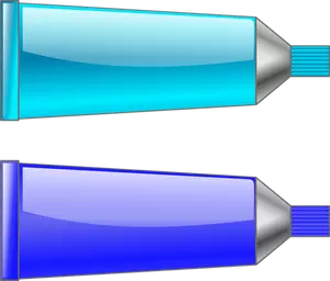 Vector image of blue and cyan colour tubes