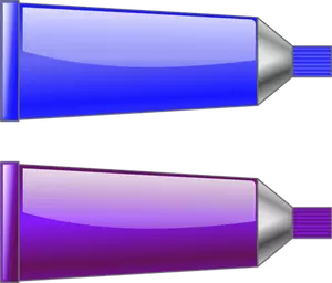 Vector drawing of blue and purple colour tubes