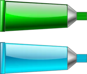 Vektorový obrázek zelené a azurové barvy trubic