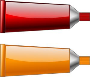 Vector de desen de tuburi de culoare roşu şi portocaliu