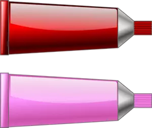 Vector graphics of red and pink colour tubes