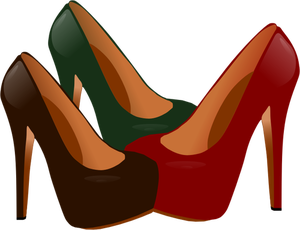 Dibujo vectorial de zapatos de tacón mujer