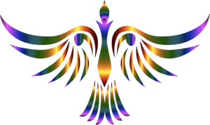 Colorful abstract tribal bird illustration