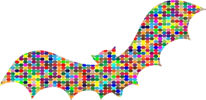 Mosaik berwarna-warni kelelawar