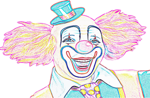 Colorful clown sketch