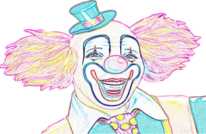 Croquis de clown coloré