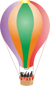Hete luchtballon met mensen