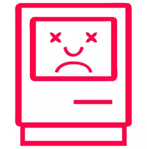 Smutný starý počítač Mac Vektor Klipart
