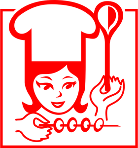 Female chef pictogram vector graphics