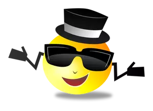 Emoticon with black hat