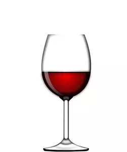 Half glas rode wijnstok vector afbeelding