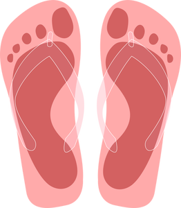 Flip flops med fot avtryck vektor illustration