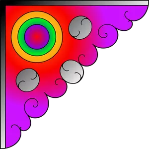 Multiclolor sudut dekorasi vektor ilustrasi