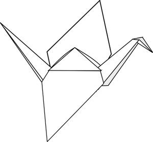 Origami crane vector graphics