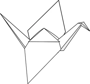 Origami crane vektor grafis