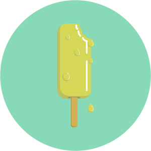 Green ice cream on stick vector drawing