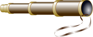 Vector image of brown spyglass with brass rings