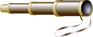 Vector image of brown spyglass with brass rings