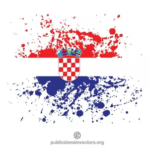 Vlag van Kroatië verf spetter