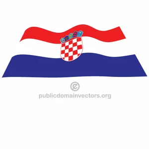 Bandera de vector croata ondulado
