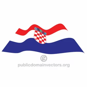 Sventolando la bandiera croata vettoriale