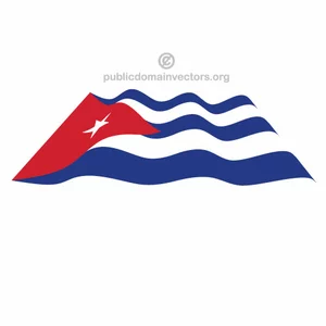 Wuivende vector vlag van Cuba