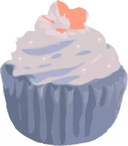 Vector drawing of chocolate cupcake
