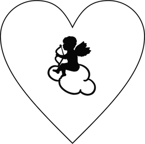 Herz und Amor silhouette